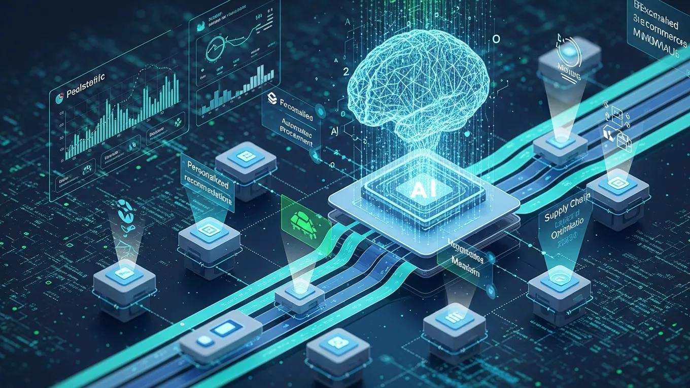 Futuristic representation of emerging trends in B2B e-commerce solutions